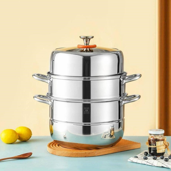 火象蒸蒸旺三層蒸鍋多層組合一鍋多用湯鍋 燃?xì)怆姶艩tZG205 28CM 批