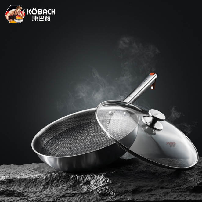 康巴赫 卡邁威三層鋼蜂窩鍋LPBJG32 無(wú)涂層304鋼炒鍋32cm 通用 專(zhuān)業(yè)禮品批發(fā)